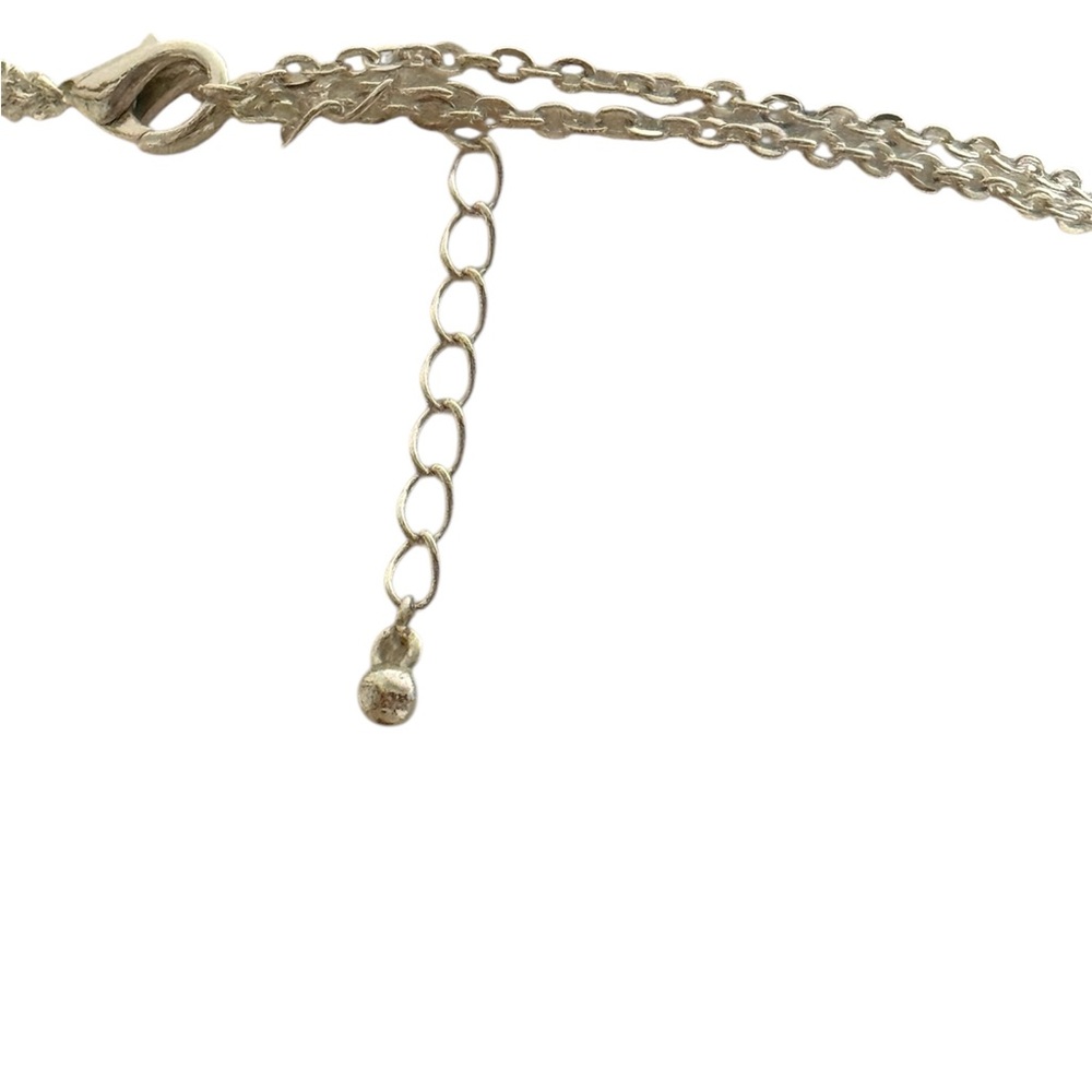 J. Jill Elegant Double Silver Plated Chain Black Crystal Heart Pendant Necklace - Picture 4 of 4